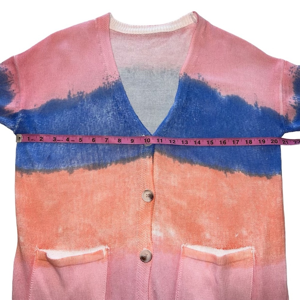 Colorful Distressed Button Long Fall Cardigan - Picture 11 of 11